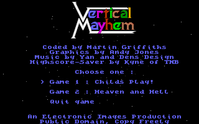 Vertical Mayhem atari screenshot